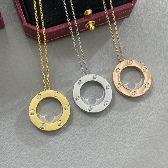 Cartier Six-Diamond Pendant Necklace with Dual Wear