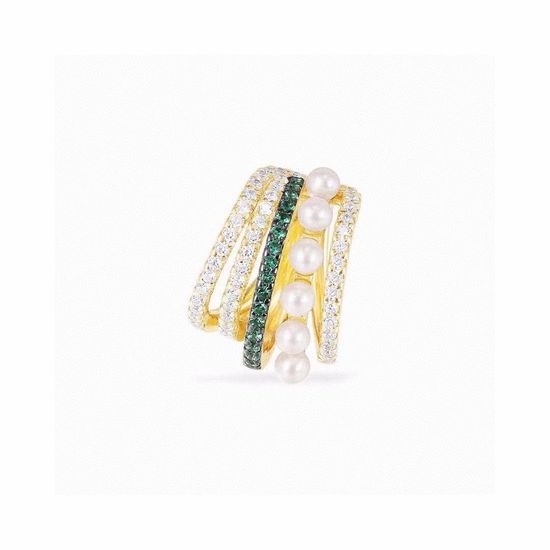 Apm monaco Hollow Pearl Hoop Earrings