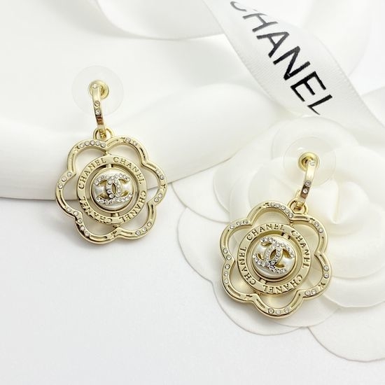 Chanel Rotating Golden Charm Pearl Earrings
