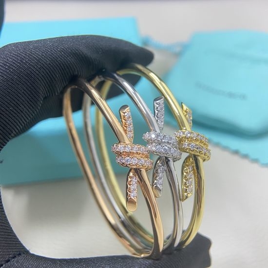 Tiffany & Co. Half Diamond Knot Design Bangle