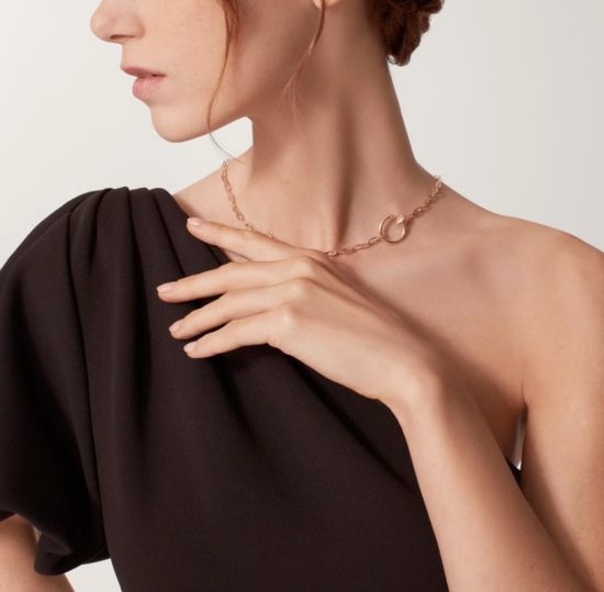 Cartier Thick Chain Nail Necklace with Diamonds