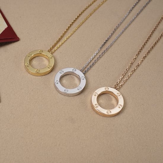 Cartier Smooth Pendant Necklace Solid Silver Chain