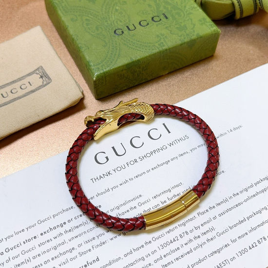 Gucci Vintage Leather Bracelet For Outfit Matching