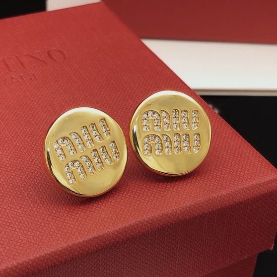 Miu Miu Round Stud Earrings