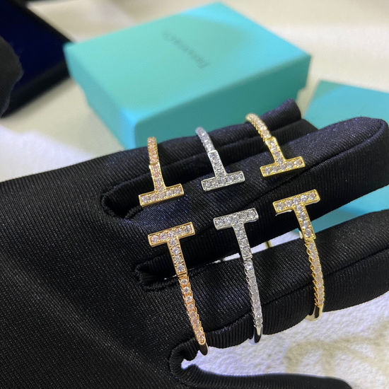 Tiffany & Co. Sparkling Full Diamond Couple Bracelet