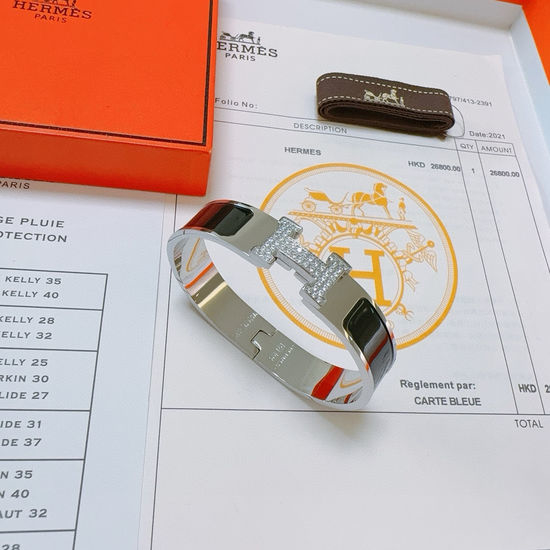 Hermes Zircon Inlaid Bracelet Premium Craftsmanship