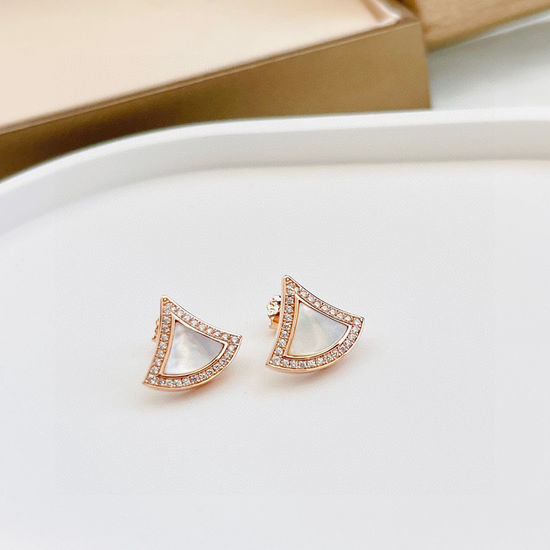 Bvlgari Fan Shape Mother Of Pearl Earrings