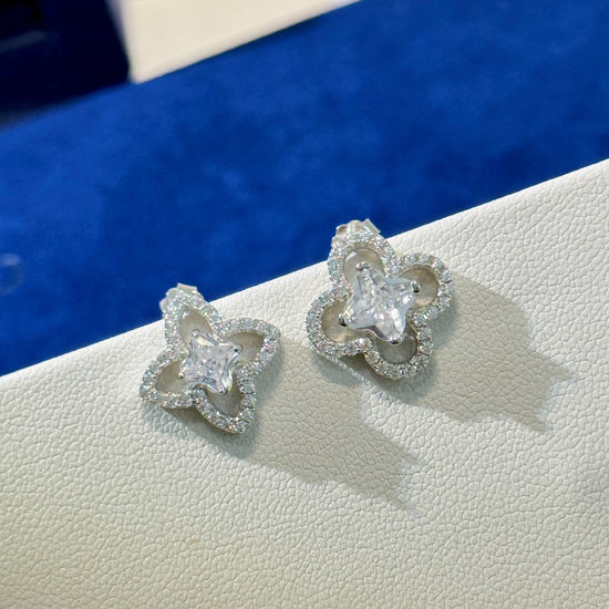Louis Vuitton LV Asymmetric Sterling Silver Stud Earrings
