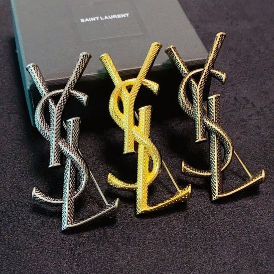 Yves Saint Laurent YSL Vintage Style Metal Decorative Brooch