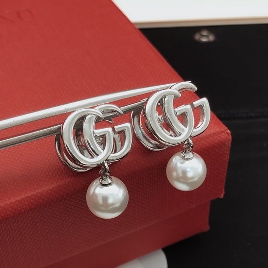 Gucci Pearl Drop Hook Earrings
