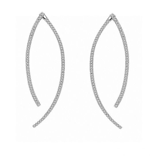 Apm monaco Cross Line Asymmetric Long Earrings