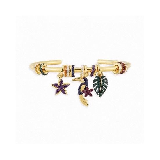 Apm monaco Charm Pendant Open Bangle Bracelet