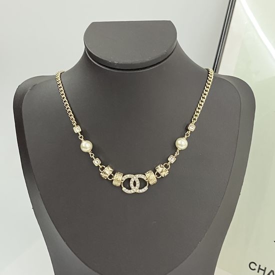 Chanel Pearl Crystal Choker Necklace