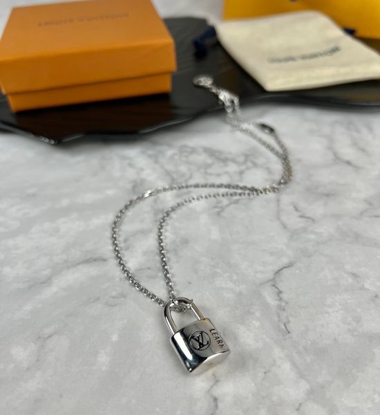 Louis Vuitton LV Lock Design Pendant Necklace