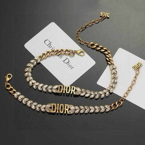 Christian Dior CD Vintage Style Metal Letter Bracelet