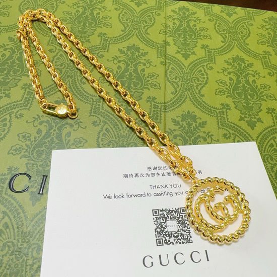 Gucci Classic Double Letter Gold Necklace