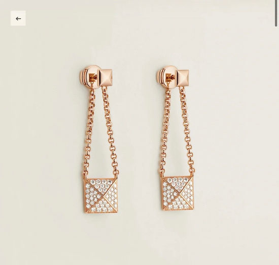 Hermes Rivet Full Zircon Hypoallergenic Earrings