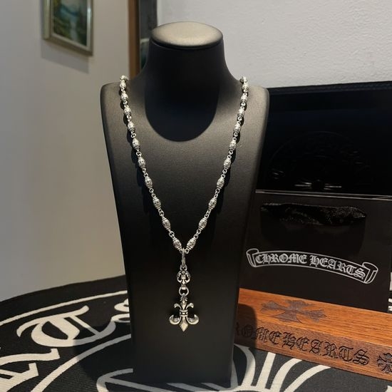 Chrome Hearts Vintage Floral Ball Pendant Necklace