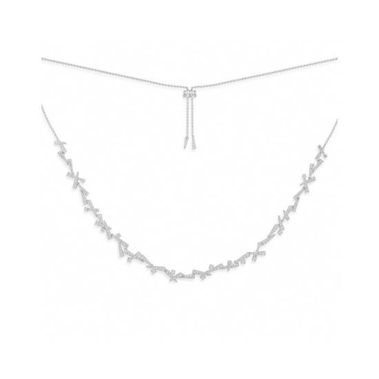 Apm monaco Crisscross Diamond Openwork Necklace