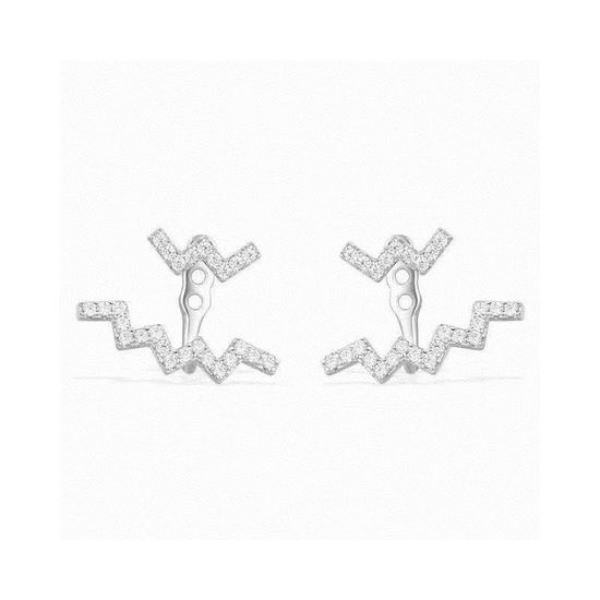 Apm monaco Minimalist Zigzag Wave Stud Earrings