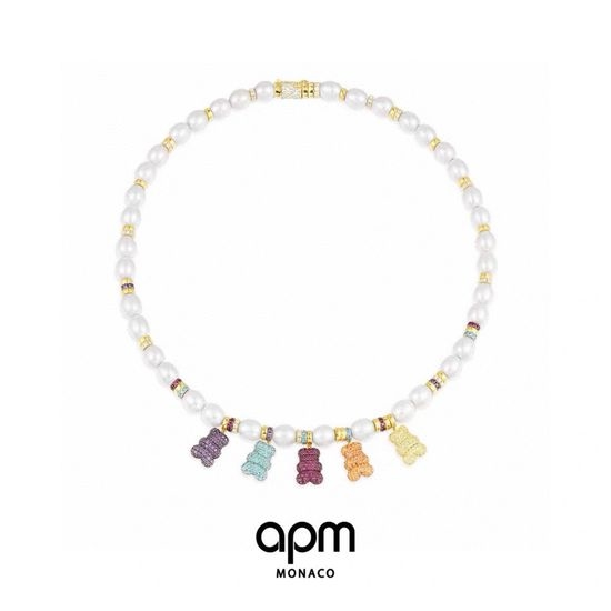 Apm monaco Two Sided Bear Pendant Necklace Inlaid with Zircon