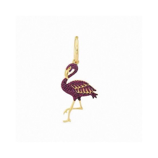 Apm monaco Single Flamingo Earring with Colorful Diamonds