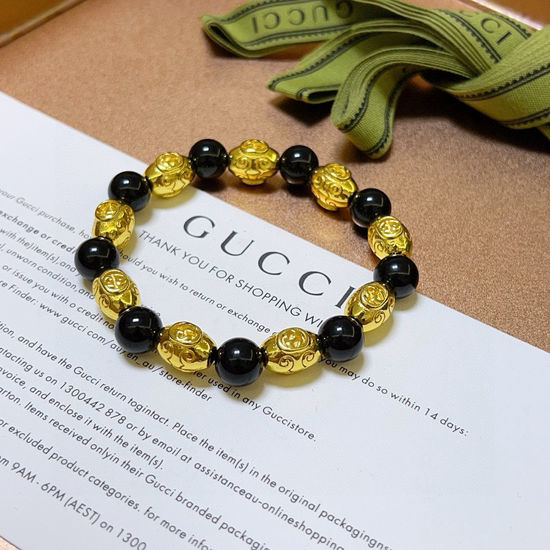 Gucci Vintage Agate Beaded Bracelet