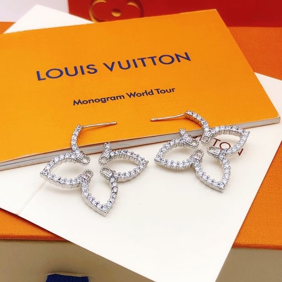 Louis Vuitton LV Diamond Inlaid Plum Stud Earrings