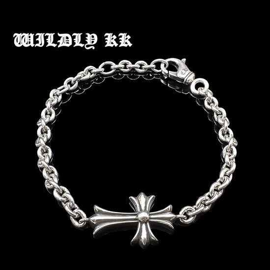 Chrome Hearts Vintage Cross Engraved Thin Bracelet