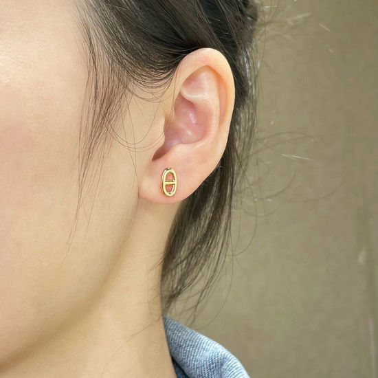 Hermes Pig Nose Shape Decorated Earrings
