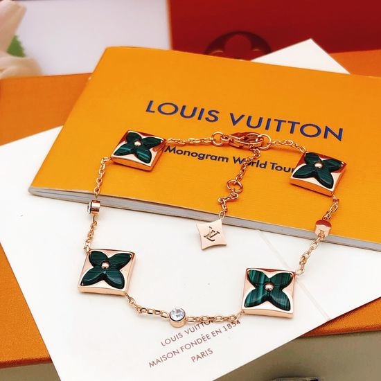 Louis Vuitton LV Rose Gold Green Mother-of-Pearl Bracelet