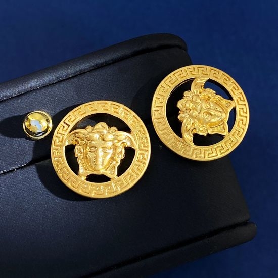 Versace Vintage Pattern Round Stud Earrings