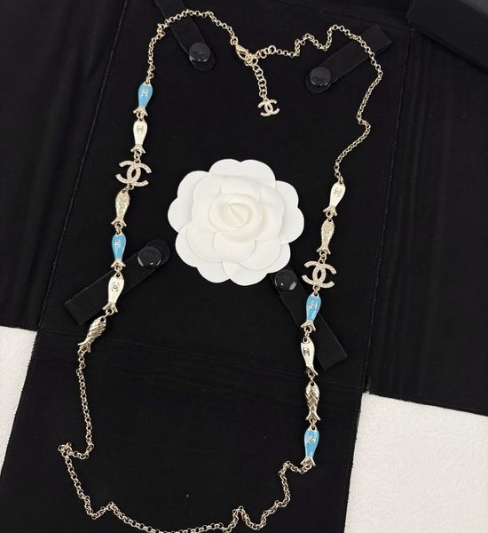 Chanel Ocean Style Fish Shape Long Necklace