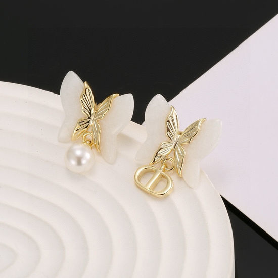 Christian Dior CD Butterfly Decor Exquisite Dainty Earrings