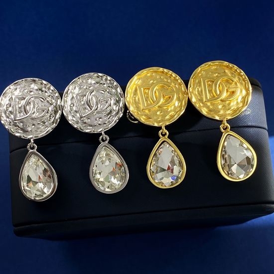 Dolce & Gabbana Rhinestone Drop Pendant Stud Earrings