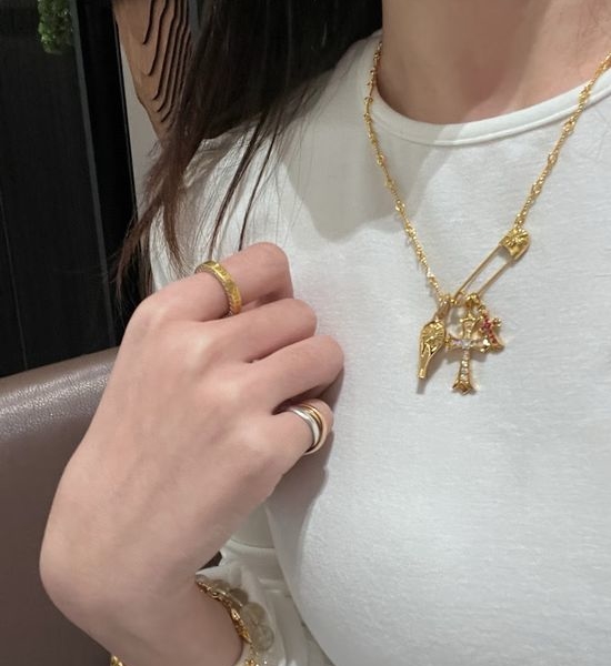 Chrome Hearts Safety Pin Whistle Pendant Necklace