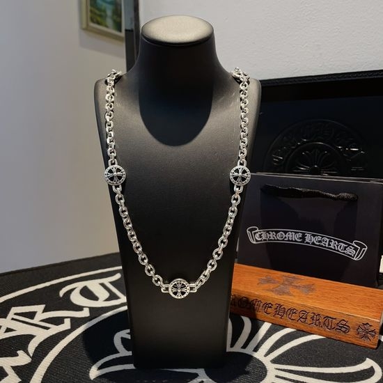 Chrome Hearts Vintage Pattern Cross Pendant Necklace
