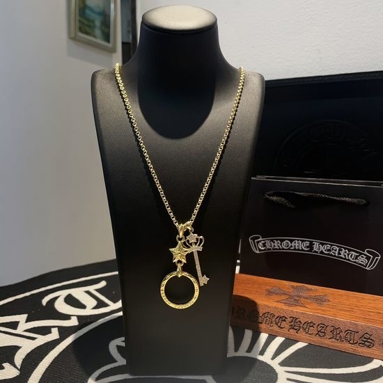 Chrome Hearts Star Flower Ring Key Pendant Necklace