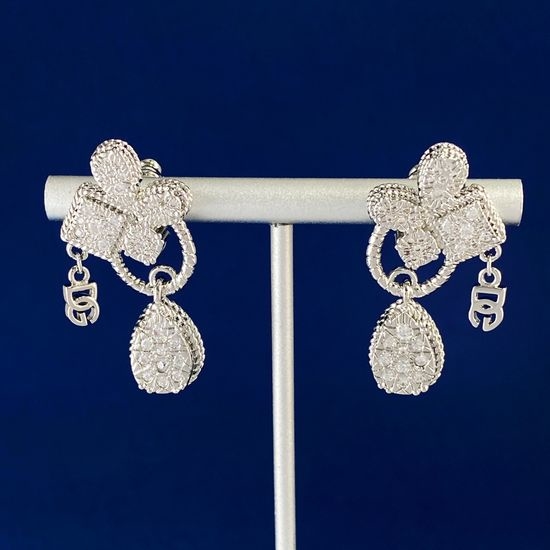 Dolce & Gabbana Crystal Tassel Flower Drop Earrings
