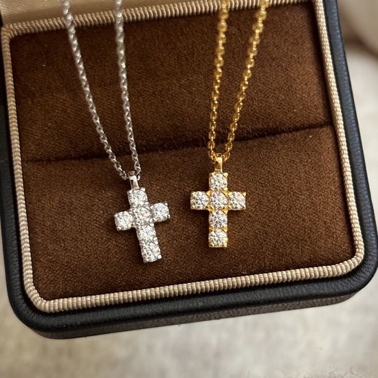Graff Sterling Silver Cross Pendant Necklace