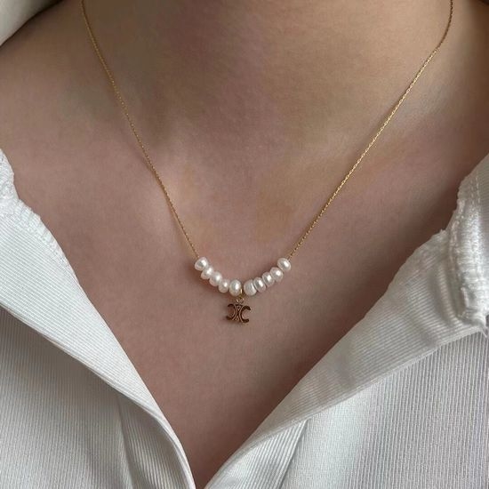 Celine Irregular Freshwater Pearl Pendant Necklace