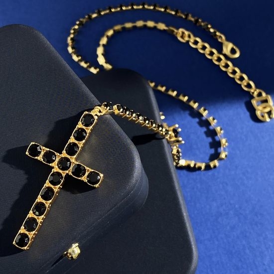 Dolce & Gabbana Vintage Cross Tassel Necklace