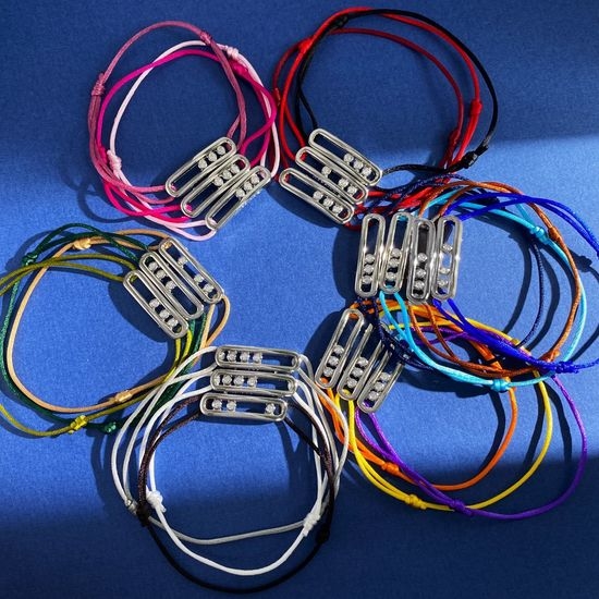 Messika Sliding Crystal Braided Rope Bracelet