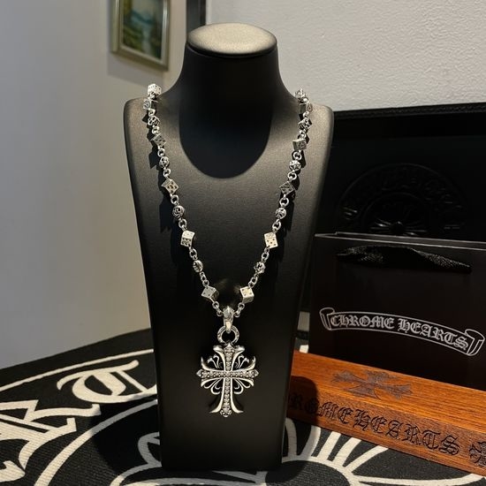 Chrome Hearts Diamond Cross Pendant Vintage Necklace