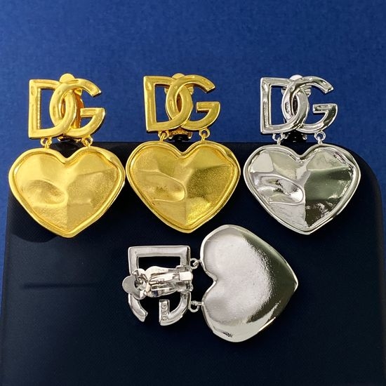 Dolce & Gabbana Letter Heart Drop Clip On Earrings