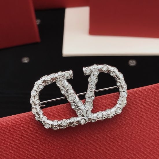 Valentino Diamond-Embellished Brass Brooch