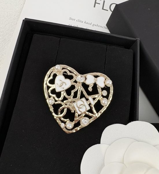 Chanel Heart Shape Decorative Brooch