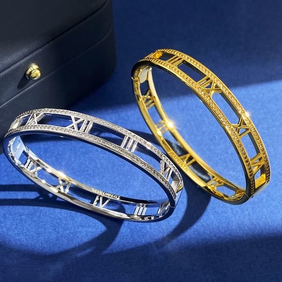 Tiffany & Co. Hollow Roman Numeral Bangle Bracelet