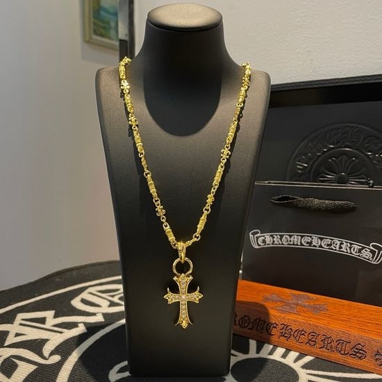 Chrome Hearts Diamond Cross Pendant Vintage Necklace