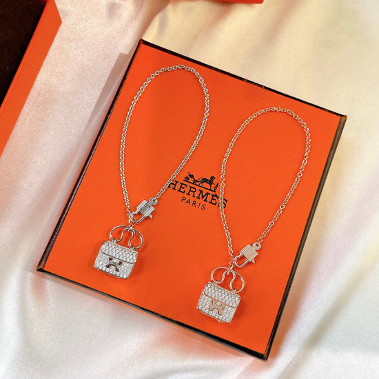 Hermes Full Diamond Bag Charm Bracelet